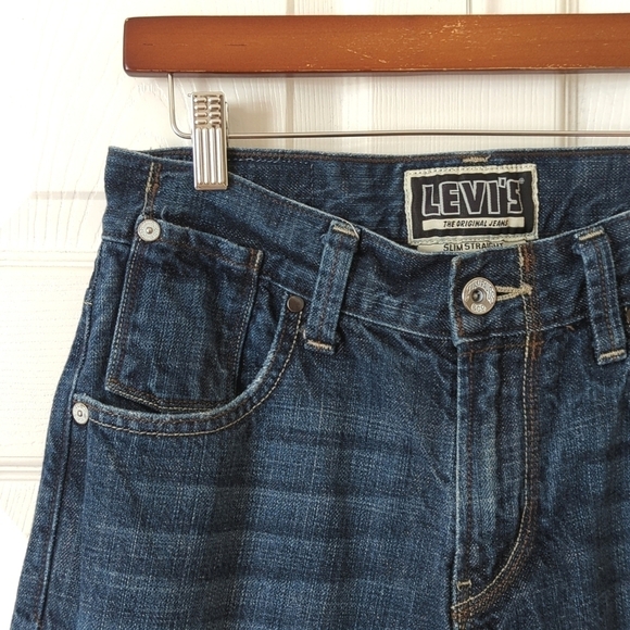 Levi's Y2K Vintage 514 Classic Retro Dark Wash Slim Straight Leg Jeans 30 x 30 - Picture 11 of 15